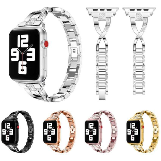 Strass Edelstahlarmband fĂĽr Apple Watch 7 41mm | 6&SE&5&4 40mm | 3&2&1 38mm | 7 45mm | 6&SE&5&4 44mm | 3&2&1 42mm