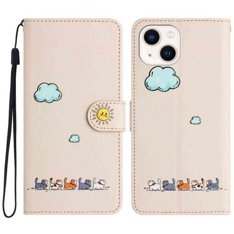 Leder Wallet Case mit Katzenmotiv für iPhone 16e | 15 Pro Max | 15 Pro | 15 Plus | 15 | 14 Plus