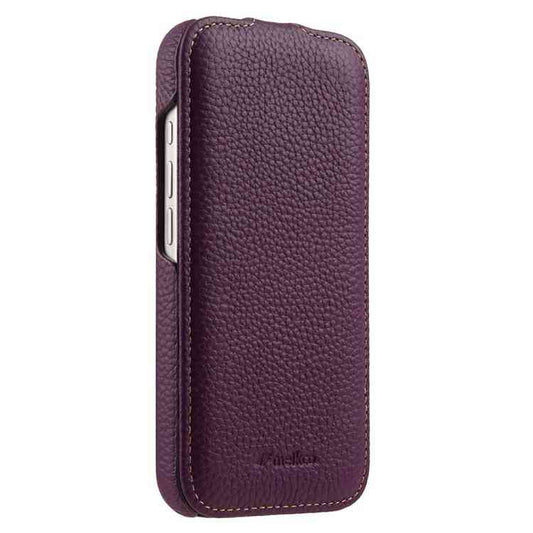 melkco Litschi Textur Vertikale magnetische Flip-Handyhülle aus echtem Leder, For iPhone 17, For iPhone Air