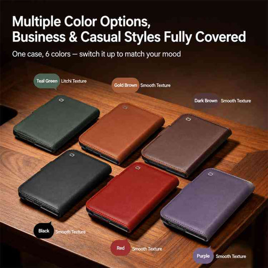 QIALINO Premium Echtleder Handyhülle für iPhone Duo Serie