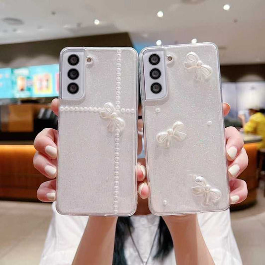 Glitzer Schleife TPU Handyhülle für Samsung Galaxy S25 5G | S25+ 5G | S25 Ultra 5G | S24 FE 5G | S24 Ultra 5G | S24+ 5G