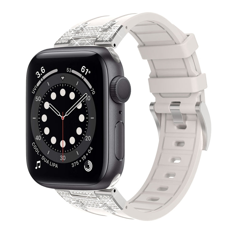 Silicone Strap with Rhinestones for Apple Watch SE 2022 44mm | 7 45mm | 6 44mm | 5 44mm | 4 44mm