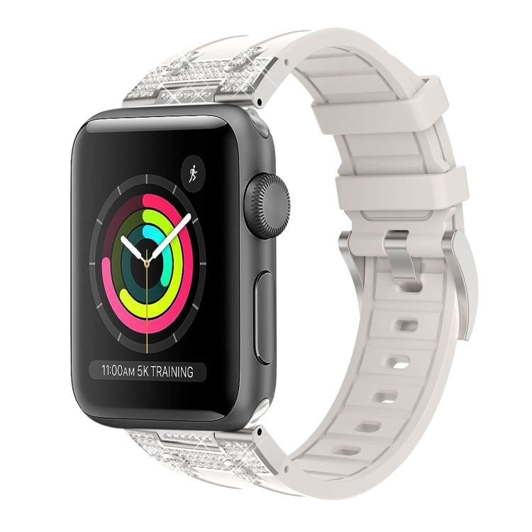 Silicone Strap with Rhinestones for Apple Watch 3 42mm