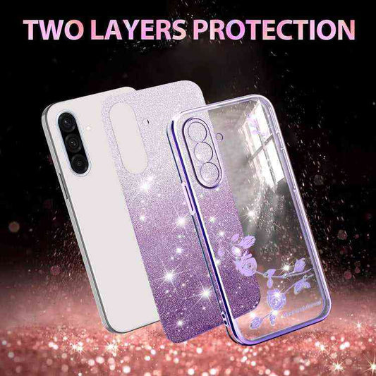All-Inclusive-TelefonhĂĽlle mit Farbverlauf und Glitzerblume, For Samsung Galaxy A36, For Samsung Galaxy S25 5G, For Samsung Galaxy S25+ 5G, For Samsung Galaxy S25 Ultra 5G, For Samsung Galaxy A16 5G, For Samsung Galaxy A06 4G, For Samsung Galaxy S24 FE 5G