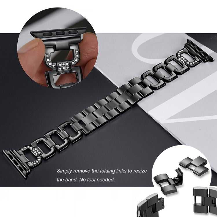 Strass Edelstahlarmband für Apple Watch Series 7 41 mm | 6 & SE & 5 & 4 40 mm | 3 & 2 & 1 38 mm