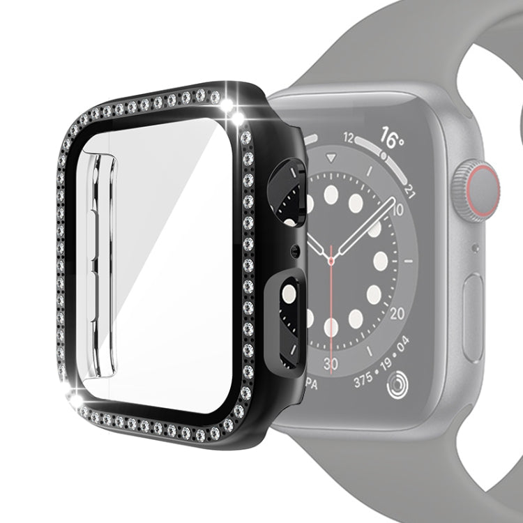 Strass PC Schutzhülle mit Schutzglas für Apple Watch 6 & SE & 5 & 4 40mm | 6 & SE & 5 & 4 44mm