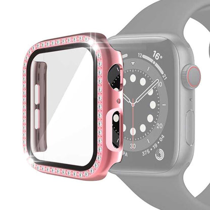 Strass PC Schutzhülle mit Schutzglas für Apple Watch 6 & SE & 5 & 4 40mm | 6 & SE & 5 & 4 44mm