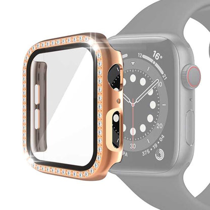Strass PC Schutzhülle mit Schutzglas für Apple Watch 6 & SE & 5 & 4 40mm | 6 & SE & 5 & 4 44mm