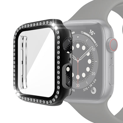 Strass PC Schutzhülle mit Schutzglas für Apple Watch 6 & SE & 5 & 4 40mm | 6 & SE & 5 & 4 44mm