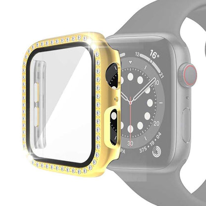 Strass PC Schutzhülle mit Schutzglas für Apple Watch 6 & SE & 5 & 4 40mm | 6 & SE & 5 & 4 44mm