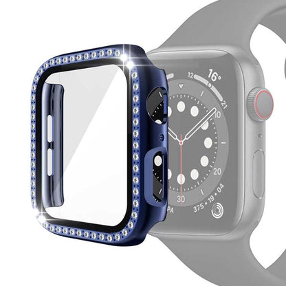 Strass PC Schutzhülle mit Schutzglas für Apple Watch 6 & SE & 5 & 4 40mm | 6 & SE & 5 & 4 44mm