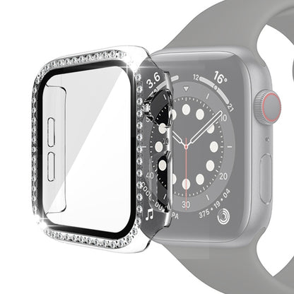 Strass PC Schutzhülle mit Schutzglas für Apple Watch 6 & SE & 5 & 4 40mm | 6 & SE & 5 & 4 44mm