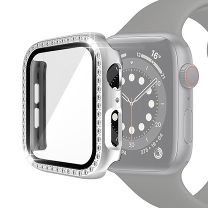 Strass PC Schutzhülle mit Schutzglas für Apple Watch 6 & SE & 5 & 4 40mm | 6 & SE & 5 & 4 44mm