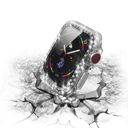 Strass PC Schutzhülle mit Schutzglas für Apple Watch 6 & SE & 5 & 4 40mm | 6 & SE & 5 & 4 44mm