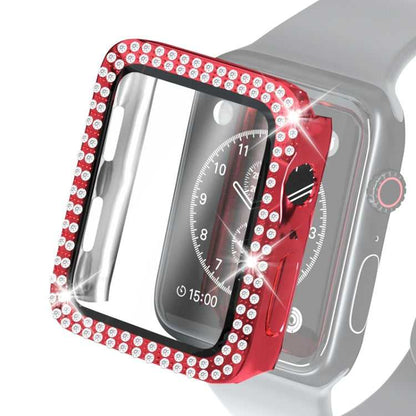 Strass PC Schutzhülle mit Schutzglas für Apple Watch 6 & SE & 5 & 4 40mm | 6 & SE & 5 & 4 44mm