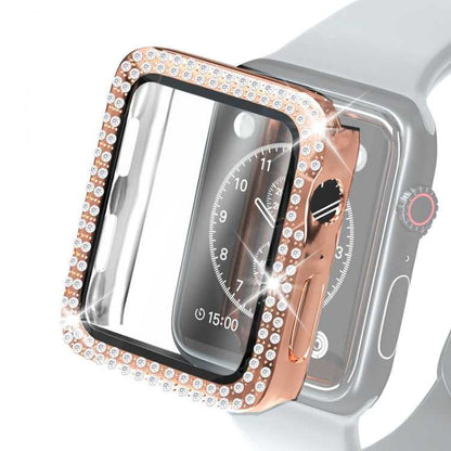 Strass PC Schutzhülle mit Schutzglas für Apple Watch 6 & SE & 5 & 4 40mm | 6 & SE & 5 & 4 44mm
