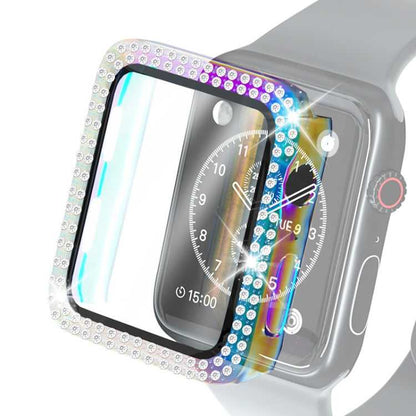 Strass PC Schutzhülle mit Schutzglas für Apple Watch 6 & SE & 5 & 4 40mm | 6 & SE & 5 & 4 44mm
