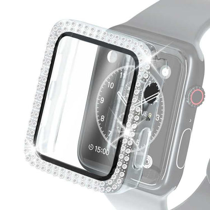 Strass PC Schutzhülle mit Schutzglas für Apple Watch 6 & SE & 5 & 4 40mm | 6 & SE & 5 & 4 44mm