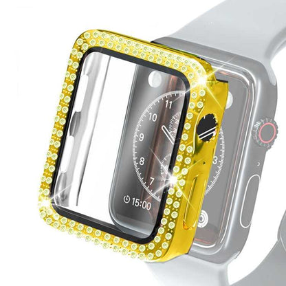 Strass PC Schutzhülle mit Schutzglas für Apple Watch 6 & SE & 5 & 4 40mm | 6 & SE & 5 & 4 44mm