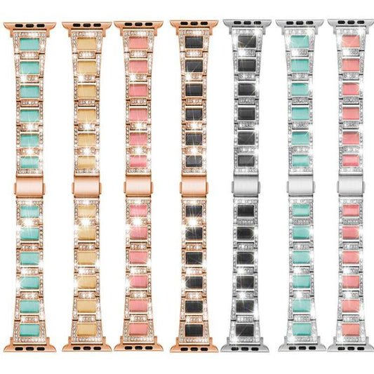 Strass Glitzer Armband für Apple Watch 7 41+45mm | 6 & SE & 5 & 4 40+44mm | 3 & 2 & 1 38+42mm