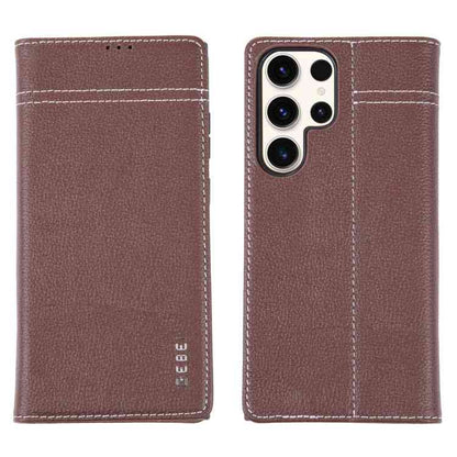 GEBEI Echtleder Handyhülle für Samsung Galaxy Serie S23