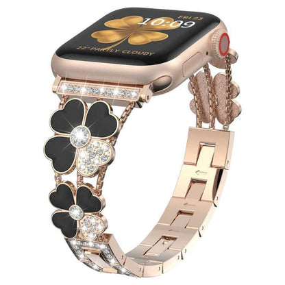 Blütenblatt Glitzer Armband für Apple Watch Ultra 2 49mm | 6 44mm | 5 44+40mm | 4 44+40mm