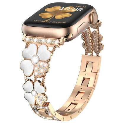 Blütenblatt Glitzer Armband für Apple Watch Ultra 2 49mm | 6 44mm | 5 44+40mm | 4 44+40mm