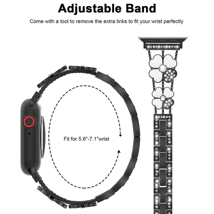 Blütenblatt Strass Glitzer Armband für Apple Watch 9 45mm | 3 38mm | 3 42mm | 2 38mm | 2 42mm | 38mm