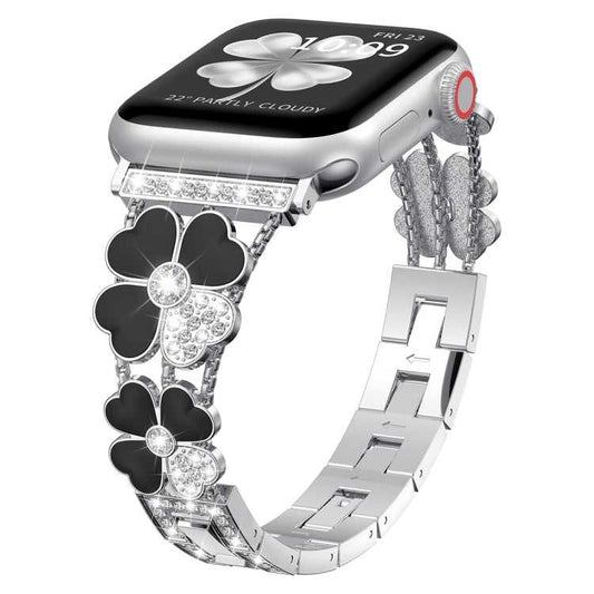 Blütenblatt Glitzer Armband für Apple Watch Ultra 2 49mm | 6 44mm | 5 44+40mm | 4 44+40mm