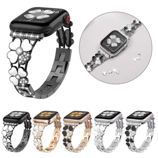 Blütenblatt Strass Armband für Apple Watch SE 2023 40mm | SE 2022 40+44mm | SE 40+44mm | 6 40mm