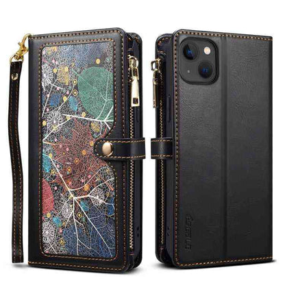 ESEBLE Leder Handyhülle RFID Schutz für iPhone 16e, 16 Pro Max, 16 Pro, 16 Plus, 16, 15 Pro Max, 15 Pro, 15 Plus, 15