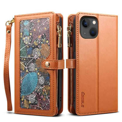 ESEBLE Leder Handyhülle RFID Schutz für iPhone 16e, 16 Pro Max, 16 Pro, 16 Plus, 16, 15 Pro Max, 15 Pro, 15 Plus, 15