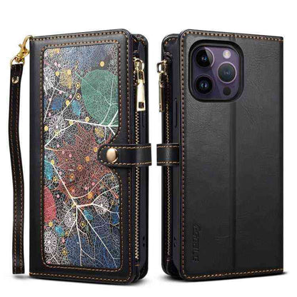 ESEBLE Leder Handyhülle RFID Schutz für iPhone 16e, 16 Pro Max, 16 Pro, 16 Plus, 16, 15 Pro Max, 15 Pro, 15 Plus, 15