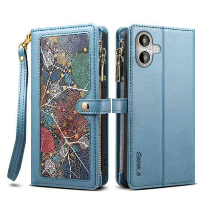 ESEBLE Leder Handyhülle RFID Schutz für iPhone 16e, 16 Pro Max, 16 Pro, 16 Plus, 16, 15 Pro Max, 15 Pro, 15 Plus, 15