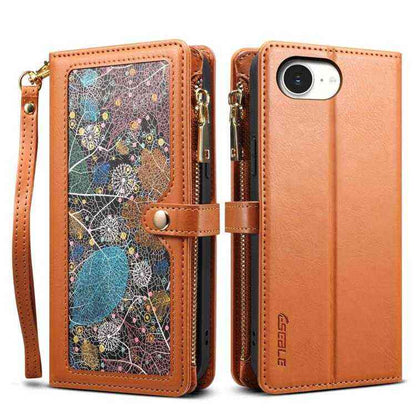 ESEBLE Leder Handyhülle RFID Schutz für iPhone 16e, 16 Pro Max, 16 Pro, 16 Plus, 16, 15 Pro Max, 15 Pro, 15 Plus, 15