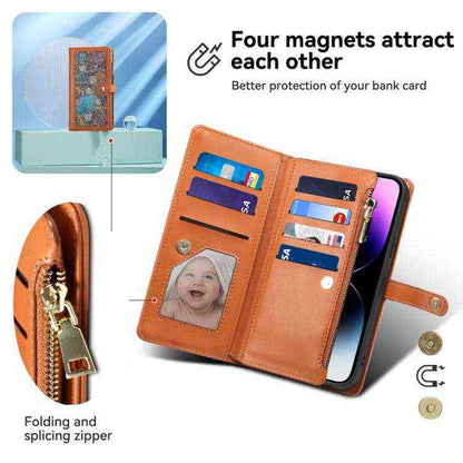 ESEBLE Leder Handyhülle RFID Schutz für iPhone 16e, 16 Pro Max, 16 Pro, 16 Plus, 16, 15 Pro Max, 15 Pro, 15 Plus, 15