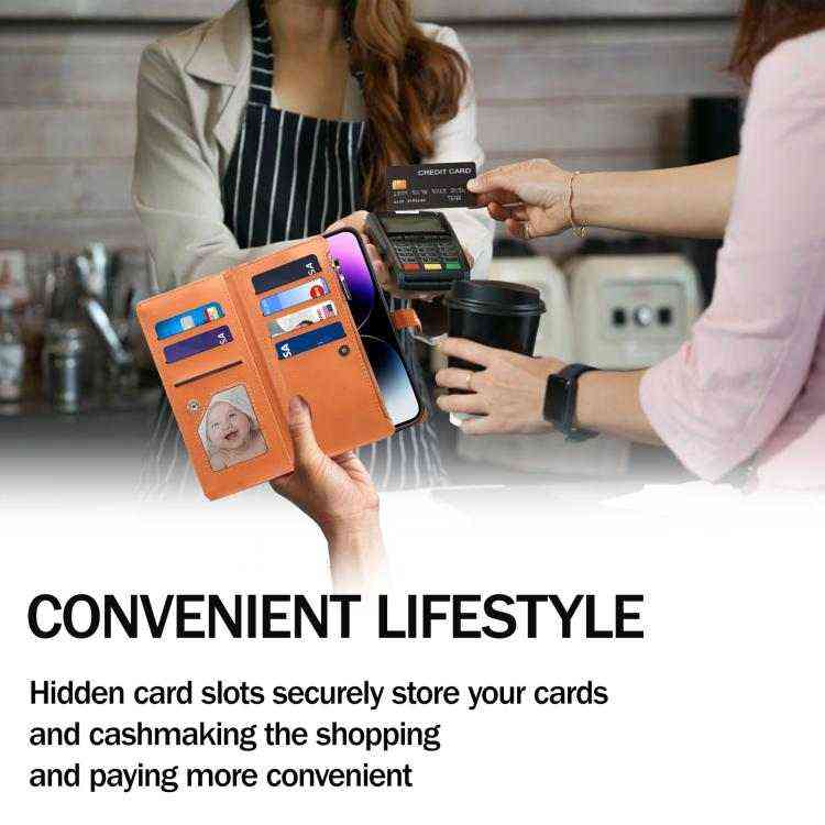 ESEBLE Leder Handyhülle RFID Schutz für iPhone 16e, 16 Pro Max, 16 Pro, 16 Plus, 16, 15 Pro Max, 15 Pro, 15 Plus, 15