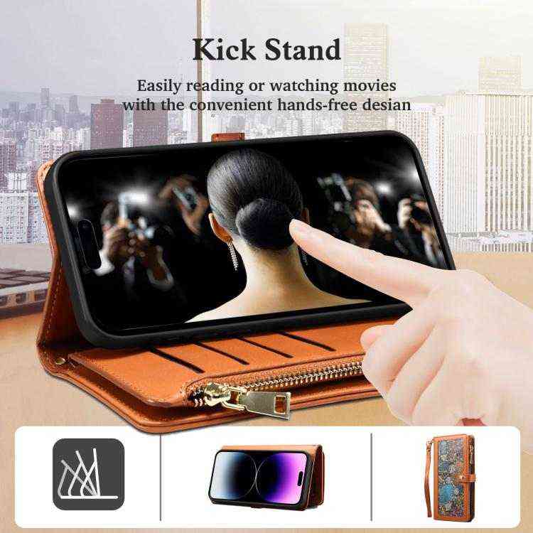 ESEBLE Leder Handyhülle RFID Schutz für iPhone 16e, 16 Pro Max, 16 Pro, 16 Plus, 16, 15 Pro Max, 15 Pro, 15 Plus, 15