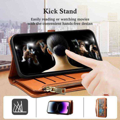 ESEBLE Leder Handyhülle RFID Schutz für iPhone 16e, 16 Pro Max, 16 Pro, 16 Plus, 16, 15 Pro Max, 15 Pro, 15 Plus, 15