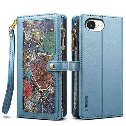ESEBLE Leder Handyhülle RFID Schutz für iPhone 16e, 16 Pro Max, 16 Pro, 16 Plus, 16, 15 Pro Max, 15 Pro, 15 Plus, 15