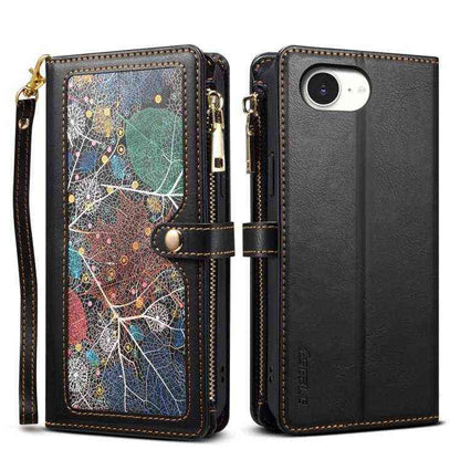 ESEBLE Leder Handyhülle RFID Schutz für iPhone 16e, 16 Pro Max, 16 Pro, 16 Plus, 16, 15 Pro Max, 15 Pro, 15 Plus, 15