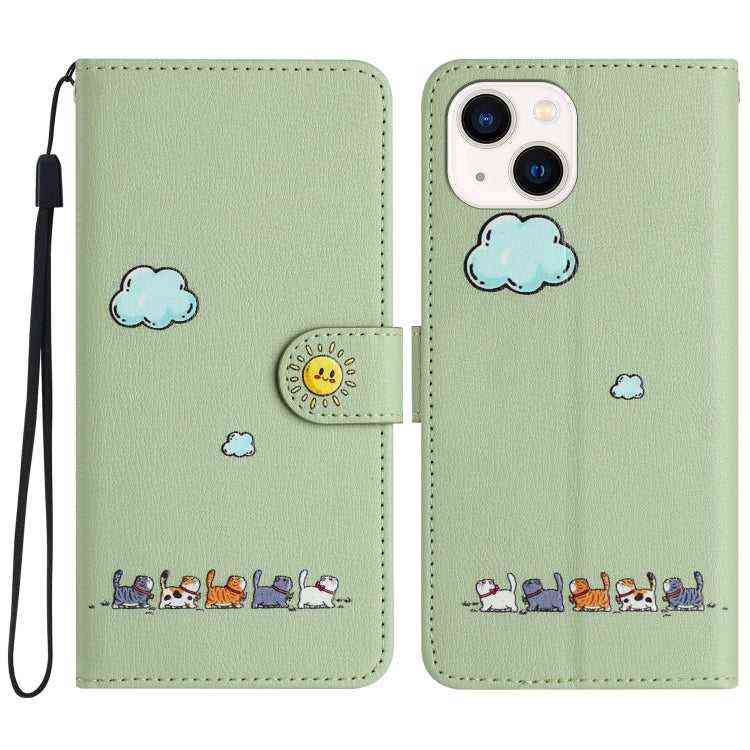 Leder Wallet Case mit Katzenmotiv für iPhone 16e | 15 Pro Max | 15 Pro | 15 Plus | 15 | 14 Plus