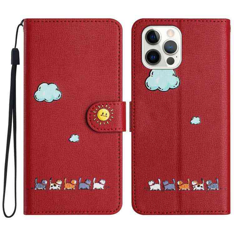 Leder Wallet Case mit Katzenmotiv für iPhone 16e | 15 Pro Max | 15 Pro | 15 Plus | 15 | 14 Plus