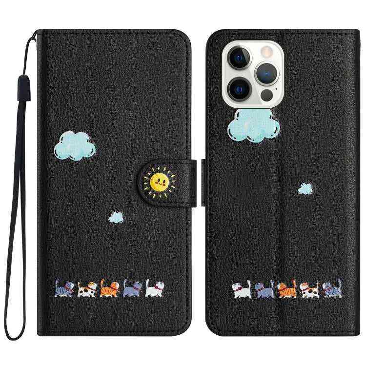 Leder Wallet Case mit Katzenmotiv für iPhone 16e | 15 Pro Max | 15 Pro | 15 Plus | 15 | 14 Plus