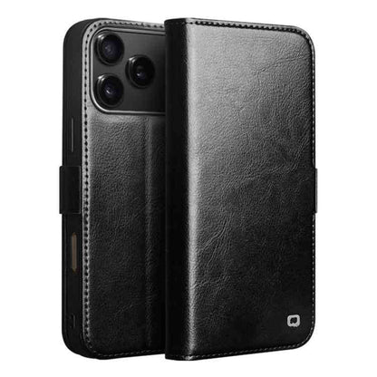 QIALINO Echtleder Hülle für Apple iPhone 18 | 17 | 15 mit Schnalle und Kartenfach