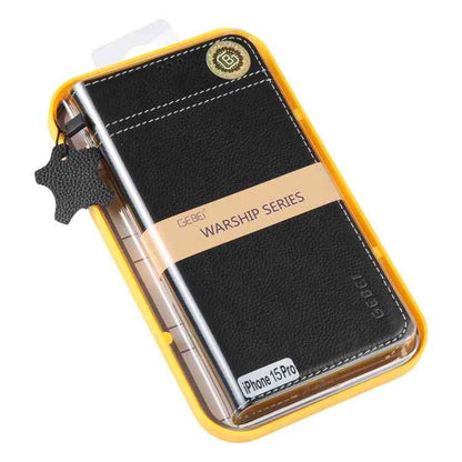 GEBEI Genuine Leather Phone Case for Apple iPhone 15 Series
