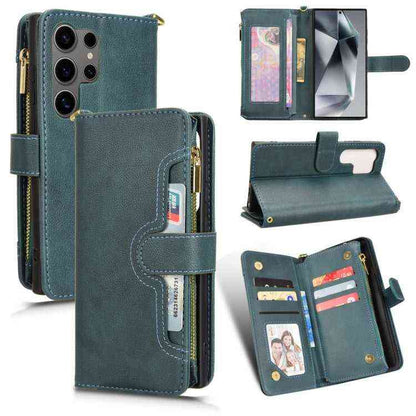 Leder Handyhülle mir Reißverschluss für Samsung Galaxy S25 | S25+ | S25 Ultra | S24 Ultra | S24+ | S24