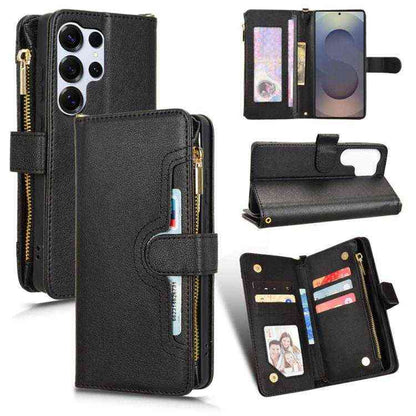 Leder Handyhülle mir Reißverschluss für Samsung Galaxy S25 | S25+ | S25 Ultra | S24 Ultra | S24+ | S24