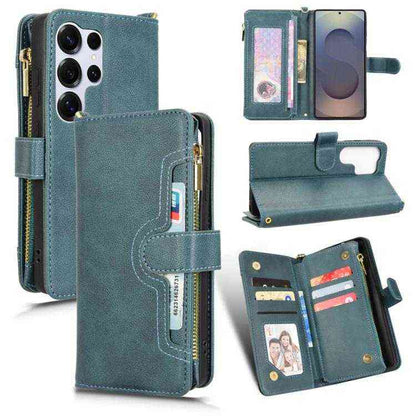 Leder Handyhülle mir Reißverschluss für Samsung Galaxy S25 | S25+ | S25 Ultra | S24 Ultra | S24+ | S24