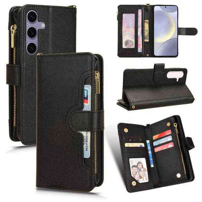 Leder Handyhülle mir Reißverschluss für Samsung Galaxy S25 | S25+ | S25 Ultra | S24 Ultra | S24+ | S24